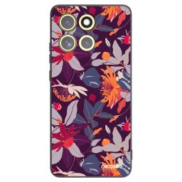 Fekete szilikon tok az alábbi mobiltelefonokra Motorola Moto G86 Power 5G - Purple Leaf
