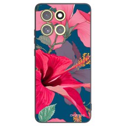 Fekete szilikon tok az alábbi mobiltelefonokra Motorola Moto G86 Power 5G - Hibiscus
