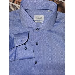 Eterna Meisterhaft 1863 slim fit kék szőttes hosszú ujjú ing, 39