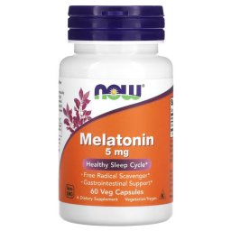NOW Foods Melatonin 5 mg, 60 db