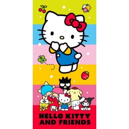 Hello Kitty Cute Friends fürdőlepedő, strand törölköző 70x140 cm (Fast Dry)