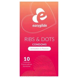 EasyGlide Ribs & Dots - pontozott óvszer (10 db)