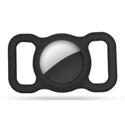Tech-Protect Smooth Apple Airtag / Airtag 2 tok, kisállat nyakövre / hevederre rögzíthető, fekete
