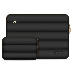 Tech-Protect Puffy univerzális laptop táska / tartó, ütéscsillapító habréteggel, plüss béléssel, 13-14col, fekete
