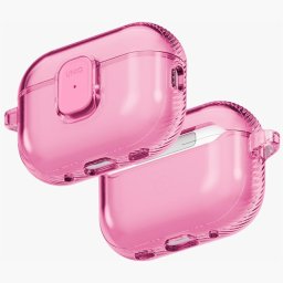 Uniq Glase Pro Apple AirPods Pro 3 tok karabinerrel, rózsaszín