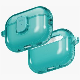 Uniq Glase Pro Apple AirPods Pro 3 tok karabinerrel, türkíz