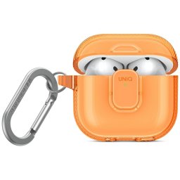 Uniq Glase Pro Apple AirPods 4 tok karabinerrel, narancs