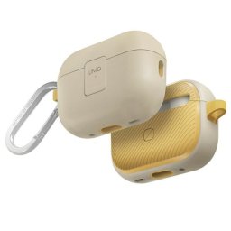 Uniq Clyde Apple AirPods Pro 2 tok karabinerrel, bézs-sárga