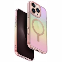 Uniq Hybrid Iridescia iPhone 16 Pro Magsafe tok, színes-rózsaszín (prism)