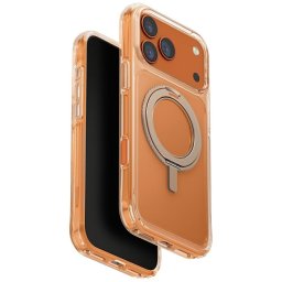 Uniq Swivix Apple iPhone 17 Pro tok 360 fokban állítható kitámasztóval, átlátszó-arany