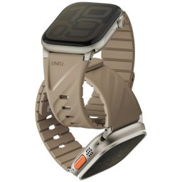 Uniq Fluo Apple Watch 40/41/42/44/45/46/49mm mágneses szíj, bézs