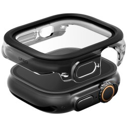 Uniq Voute Apple Watch Ultra 3 / 2 / 1 49mm műanyag tok, kijelzővédő felülettel, ezüst