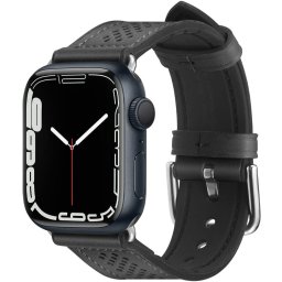 Spigen Retro Fit Apple Watch Ultra 4 / 3 / 2 / 1 49mm 10 46mm / 9 / 8 / 7 45mm / SE (2 / 1) / 6 / 5 / 4 44mm / 3 / 2 / 1 42mm műbőr szíj, fekete