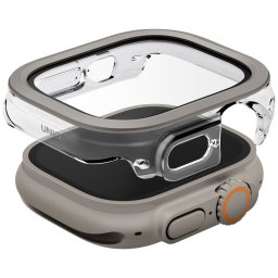 Uniq Voute Apple Watch Ultra 3 / 2 / 1 49mm műanyag tok, kijelzővédő felülettel, átlátszó
