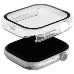 Uniq Nautic Apple Watch 11 / Watch 10 42mm műanyag tok, IP68 por-és cseppálló, kijelzővédő felülettel, átlátszó
