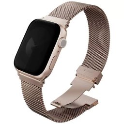 Uniq Dante Pro Apple Watch 1/2/3/4/5/6/7/8/9/10/11/SE/SE2/SE3 (40/41/42mm) rozsdamentes acél szíj, rozéarany