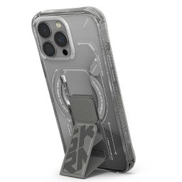 Skinarma Helio Apple iPhone 16 Pro mágneses tok kitámasztóval, ezüst