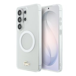 Lacoste PC/TPU Frosted Finish Gold Logo Magnetic Samsung Galaxy S26 Ultra hátlap tok, MagSafe, fehér