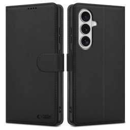 Tech-Protect Wallet Samsung Galaxy S26 flip / kinyitható tok kártyatartóval, fekete