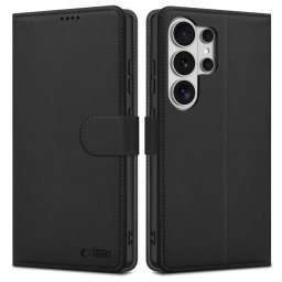 Tech-Protect Wallet Samsung Galaxy S26 Ultra flip / kinyitható tok kártyatartóval, fekete