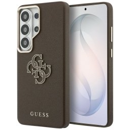 Guess Grained Big 4G Metal Logo Samsung Galaxy S26 Ultra tok, barna