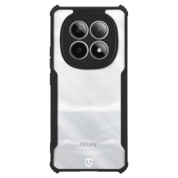 Tactical Quantum Stealth Xiaomi Redmi Note 15 hátlap tok megerősített sarokkal, átlátszó/fekete