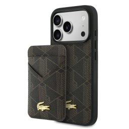 Lacoste PVC Blend Apple iPhone 17 Pro Max tok mágneses kártyatartóval, MagSafe, barna-arany