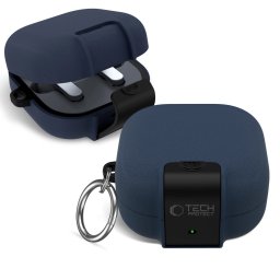 Tech-Protect Slim Hook Samsung Galaxy Buds 4 / Buds 4 Pro szilikon tok, karabinerrel, kék