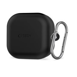 Tech-Protect Silicone Hook Samsung Galaxy Buds 4 / Buds 4 Pro szilikon tok, karabinerrel, fekete