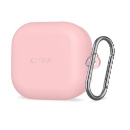 Tech-Protect Silicone Hook Samsung Galaxy Buds 4 / Buds 4 Pro szilikon tok, karabinerrel, rózsaszín