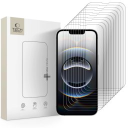 Tech-Protect Apple iPhone 17e / 16e / 14 / 13 Pro / 13 tempered glass kijelzővédő üvegfólia csomag, átlátszó (10db)