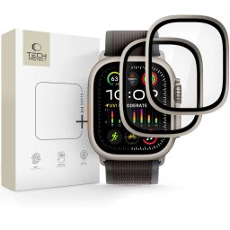 Tech-Protect Glass Ring Apple Watch Ultra 3 / 2 / 1 49mm tempered glass kijelzővédő fólia csomag, titanium (2db)