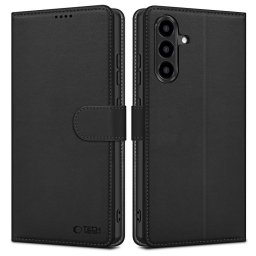 Tech-Protect Wallet Samsung Galaxy A57 flip / kinyitható tok kártyatartóval, fekete
