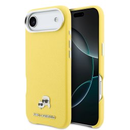 Karl Lagerfeld PU Karl and Choupette Heads Pins Apple iPhone Air (2025) mágneses tok, MagSafe, sárga-ezüst