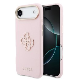Guess PU Resin Logo Apple iPhone Air (2025) tok kameravédő peremmel, rózsaszín-arany