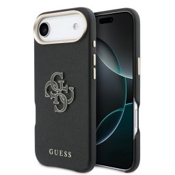 Guess PU Resin Logo Apple iPhone Air (2025) tok kameravédő peremmel, fekete-arany