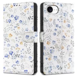 Tech-Protect Wallet Apple iPhone 17e / 16e flip / kinyitható tok, virág minta, fehér
