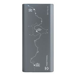 Tactical Squad Battalion USB-C-USB-A Power bank / külső akkumulátor kijelzővel, 20000mAh, 65W, térkép minta, ezüst