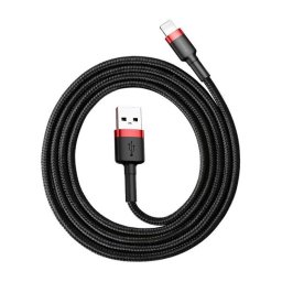Baseus iPhone USB / Lightning adat/töltőkábel, 2,4A, 1m, Piros/Fekete
