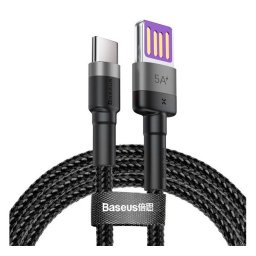 Baseus Cafule USB-USB-C kábel Huawei SuperCharge, QC 3.0, 5A, 1m, fekete/szürke