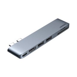 Ugreen CM380 6in1 USB-C hub adapter, MacBook Air / Pro, szürke