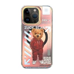 Zuck Bear New York Never Sleeps iPhone 15 Pro Max MagSafe kompatibilis kemény hátlap tok, melegítő