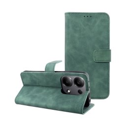 Tender Book Xiaomi Redmi Note 13 Pro 4G / Poco M6 Pro 4G flip/oldalra nyíló műbőr tok kártyatartó résszel, zöld