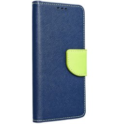 Fancy Motorola G35 5G mágneses flip tok, kék-lime