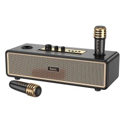 Hoco BS63 bluetooth hangszóró, 2 vezeték nélküli mikrofonnal, fekete