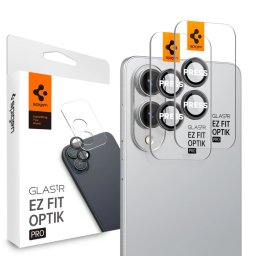 Spigen Glas.tR EZ Fit Optik Pro HD Samsung Galaxy S25 Edge Tempered kameralencse-védő fólia felhelyező kerettel, fekete (2db)