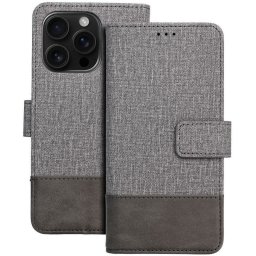 Gomma Samsung Galaxy S25 Edge flip/oldalra nyíló tok kártyatartó résszel, szürke