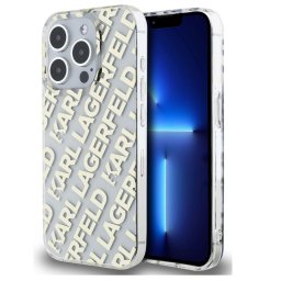 Karl Lagerfeld IML Electroplated Repeated Logo iPhone 15 Pro hátlap tok, arany