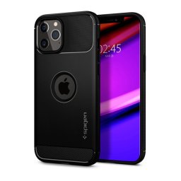 Spigen Rugged Armor Apple iPhone 12 / 12 Pro tok, Matte Black, fekete