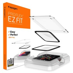 Spigen Pro Flex EZ Fit Apple Watch S4 / S5 / S6 / SE 44mm tempered kijelzővédő fólia felhelyező kerettel (2db)